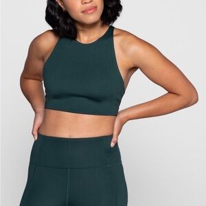 Girlfriend Collective Topanga Sports Bra in Moss Green • S